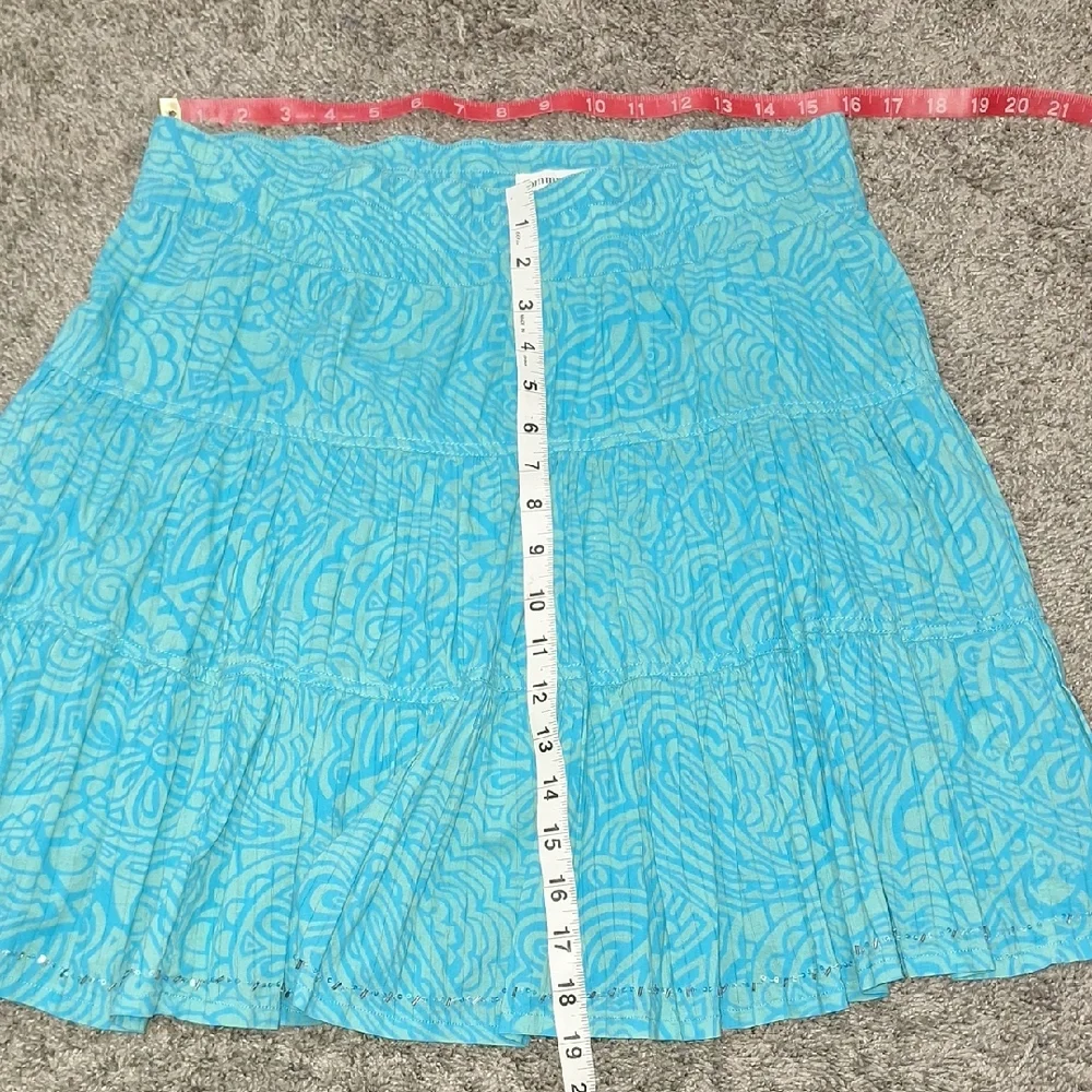 Tommy Jeans Turquoise Beaded Full Tiered Mini Skirt - L